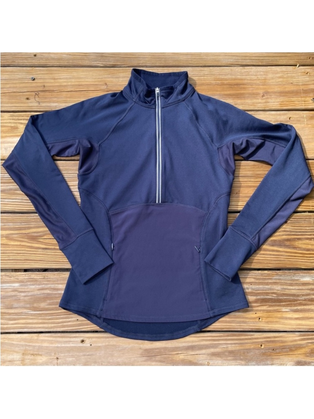 Athleta Navy Blue Athletic Half Zip Pullover